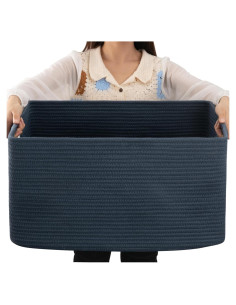 Cesta de Almacenamiento OIAHOMY 75L Algodón Azul 55.88x43.18x30.48cm