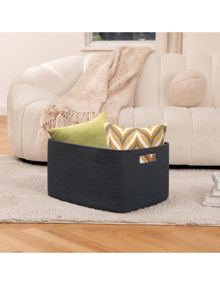 Cesta de Almacenamiento OIAHOMY 75L Algodón Azul 55.88x43.18x30.48cm