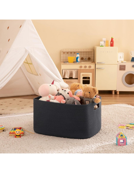 Cesta de Almacenamiento OIAHOMY 75L Algodón Azul 55.88x43.18x30.48cm