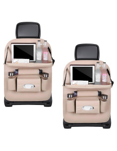 Organizador de Asiento Trasero de Coche FSTURIOS 2 PCS Beige