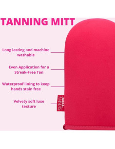 Mitón de bronceado Skinny Tan - Terciopelo rosa - Lavable 2