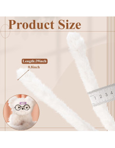 Limpiadores de Tubos Chenille VitalCozy 10 Pcs 100 cm Blanco Crema 2