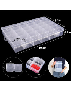 Caja Organizadora de Plástico Transparente OUTUXED 36 Compartimentos 2