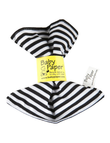 Papel de Bebé Mordedor y Juguete Sensorial BP106 - Rayas Blancas y Negras