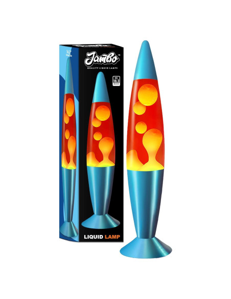 Lámpara Líquida Jambo 41 cm Roja con Cera Naranja