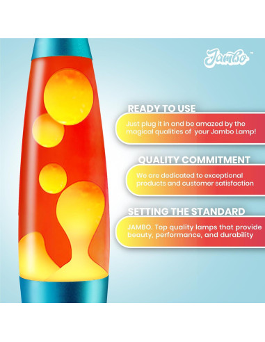 Lámpara Líquida Jambo 41 cm Roja con Cera Naranja