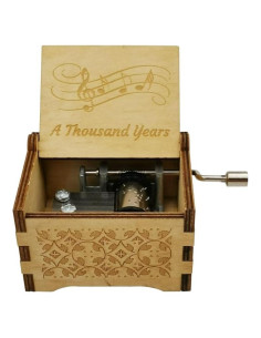 Caja Musical de Madera Vintage STARRUM Manivela Grabada