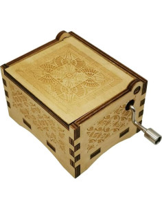 Caja Musical de Madera Vintage STARRUM Manivela Grabada 2