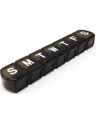 Organizador de Pastillas XL Semanal IUPACK - 7 Días, Negro