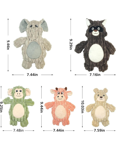 5 Pack Juguetes Interactivos para Perros Bttfere - Peluche