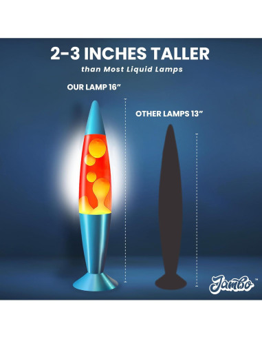 Lámpara Líquida Jambo 41 cm Roja con Cera Naranja