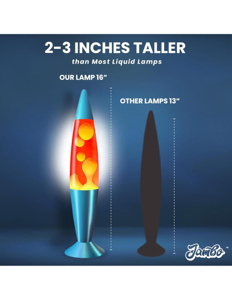 Lámpara Líquida Jambo 41 cm Roja con Cera Naranja