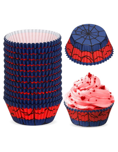 300 Forros de Papel para Cupcakes Reallnaive Rojo y Azul