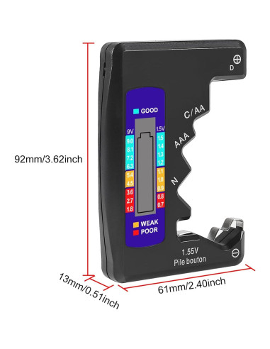 2PACK Probador de Baterías UMLIFE BT-886 1.5V y 9V