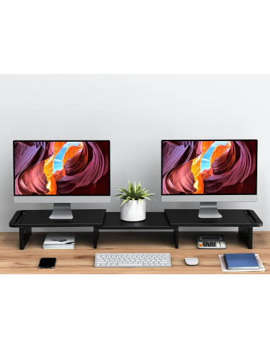 Soporte Doble Monitor Zimilar Ajustable de Madera 3.46kg