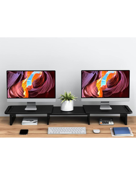 Soporte Doble Monitor Zimilar Ajustable de Madera 3.46kg
