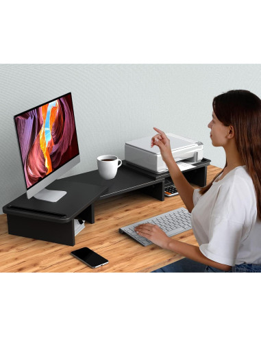 Soporte Doble Monitor Zimilar Ajustable de Madera 3.46kg