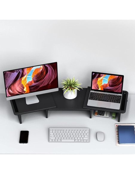 Soporte Doble Monitor Zimilar Ajustable de Madera 3.46kg