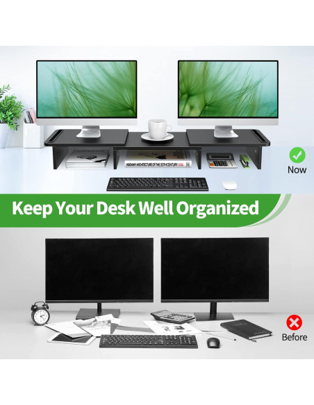 Soporte Doble Monitor Zimilar Ajustable de Madera 3.46kg