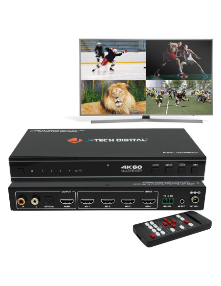 Conmutador HDMI 4x1 J-Tech Digital JTECH-MV41A 4K 60Hz Conmutador HDMI 4x1 J-Tech Digital JTECH-MV41A 4K 60Hz