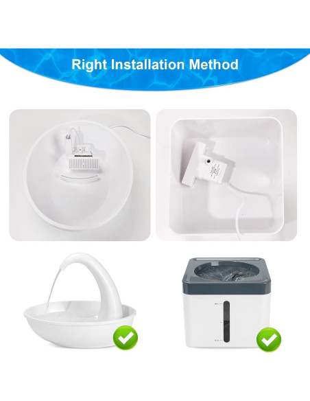 Filtro de Agua en Forma de T Tettie para Fuente de Gatos - 6 Piezas