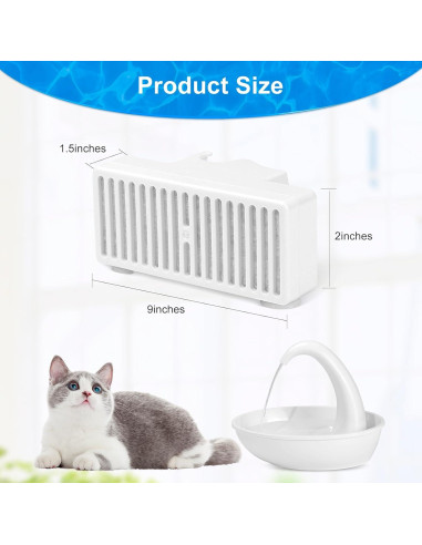 Filtro de Agua en Forma de T Tettie para Fuente de Gatos - 6 Piezas