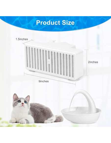 Filtro de Agua en Forma de T Tettie para Fuente de Gatos - 6 Piezas