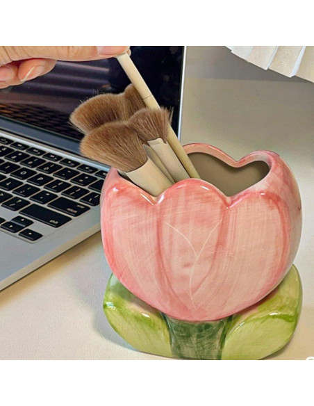 Soporte para bolígrafos y brochas Busnos rosa cerámica Soporte para bolígrafos y brochas Busnos rosa cerámica