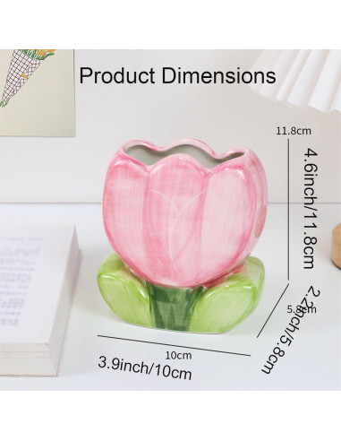 Soporte para bolígrafos y brochas Busnos rosa cerámica