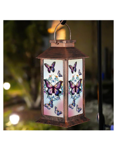 Linterna Solar Colgante Doogarden Mariposa LED Impermeable