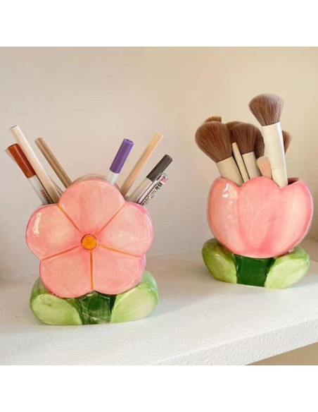 Soporte para bolígrafos y brochas Busnos rosa cerámica Soporte para bolígrafos y brochas Busnos rosa cerámica