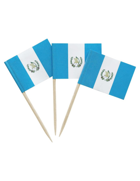 100 Palillos Decorativos Guatemala Newkita Mini Banderas