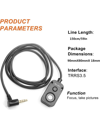 Cable de Obturador Remoto DYTDIEYINGTU RC301-SL2 1.5m para Leica SL2/SL2S/SL3