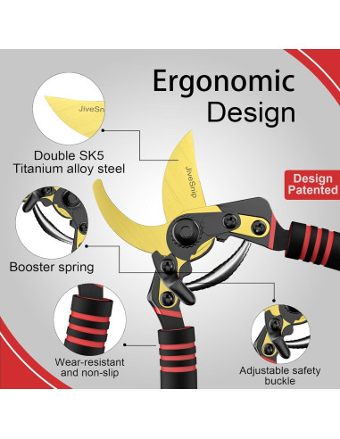 Tijeras de Jardín JiveSnip de Titanio Ajustables para Poda