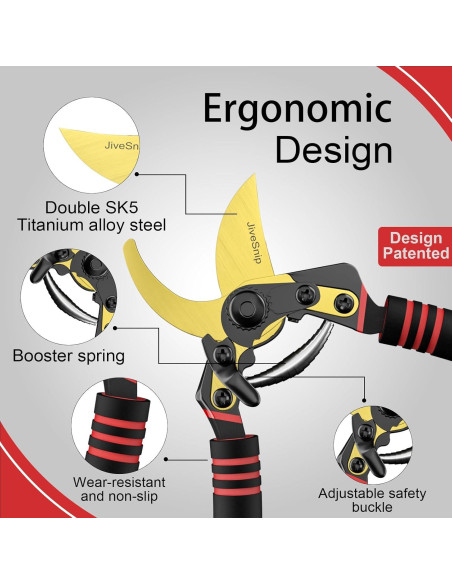 Tijeras de Jardín JiveSnip de Titanio Ajustables para Poda