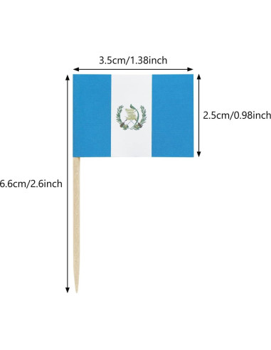 100 Palillos Decorativos Guatemala Newkita Mini Banderas