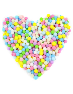 Pompones de Colores Arcoíris Lawie 500 Piezas 2cm para Manualidades