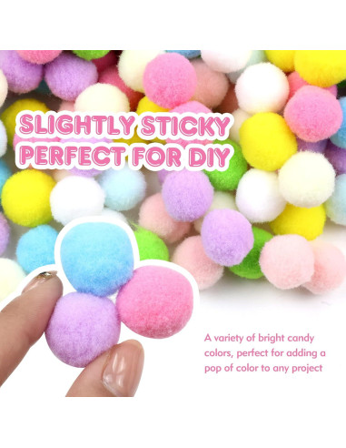 Pompones de Colores Arcoíris Lawie 500 Piezas 2cm para Manualidades