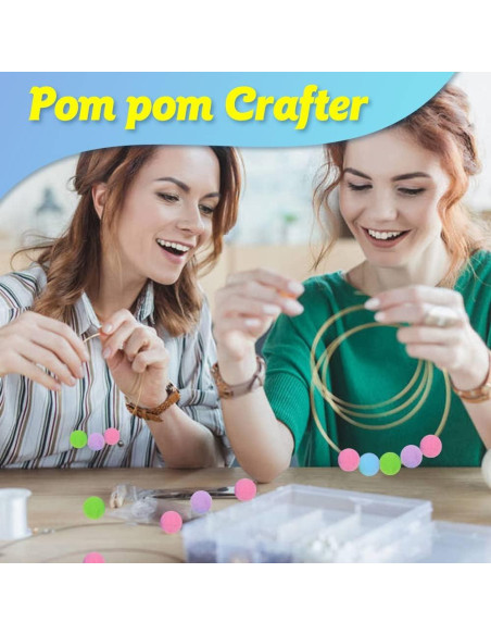 Pompones de Colores Arcoíris Lawie 500 Piezas 2cm para Manualidades