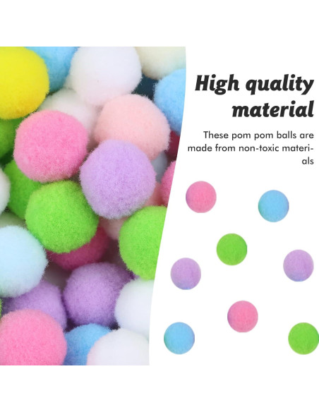Pompones de Colores Arcoíris Lawie 500 Piezas 2cm para Manualidades
