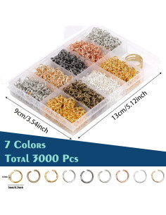 Anillas de Salto Abiertas GMMA 5mm 3000 Pcs 7 Colores 2