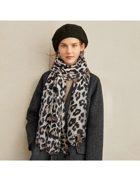 Bufanda Boho para Mujeres con Pulsera y Pendientes - Estilo A Beige