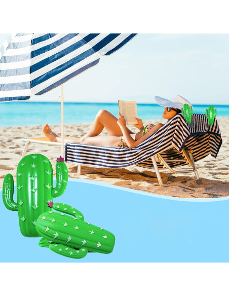Pinzas para Toallas de Playa 4 Pcs Verde Cactus Aoozleny