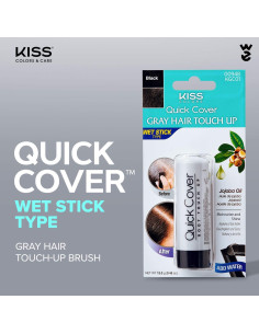Kiss Retoque Rápido Tinte para Cabello Gris Stick Húmedo 2 Unidades Negro 2