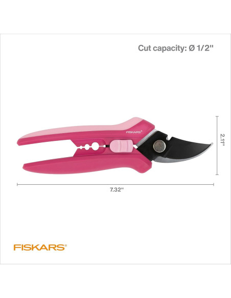 Tijeras de Podar Fiskars 1074380 - Bypass 1.27 cm Rosa Pétalo
