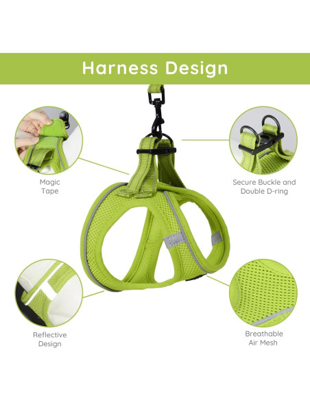 Arnés para Perros Pequeños Bella & Pal XXS Verde Aguacate Arnés para Perros Pequeños Bella & Pal XXS Verde Aguacate