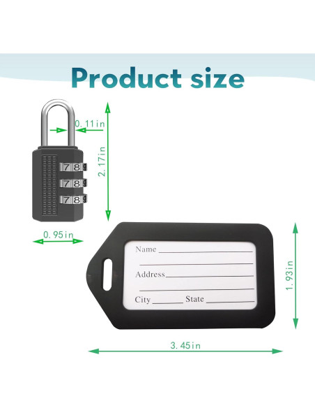 6 Candados de Combinación DUALCROWN + 6 Etiquetas de Viaje 6 Candados de Combinación DUALCROWN + 6 Etiquetas de Viaje