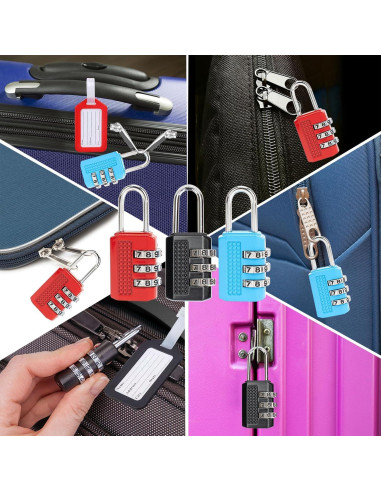 6 Candados de Combinación DUALCROWN + 6 Etiquetas de Viaje