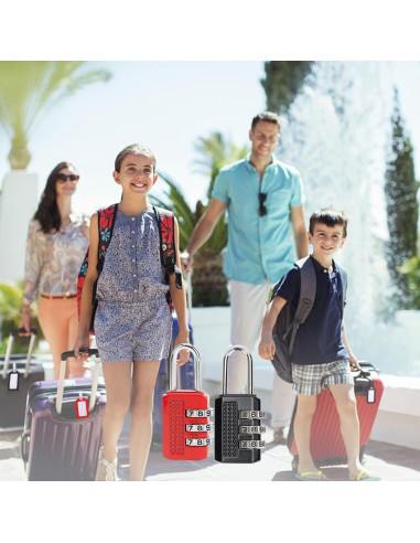 6 Candados de Combinación DUALCROWN + 6 Etiquetas de Viaje
