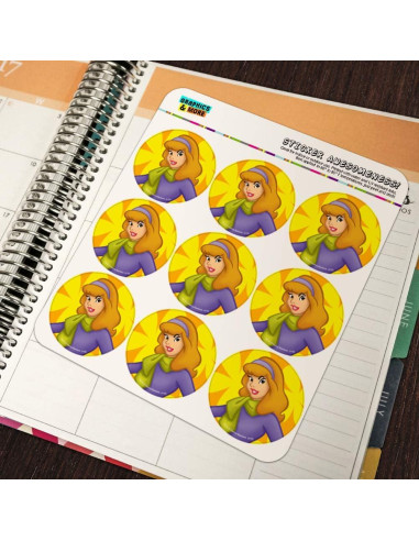 Planificador de Personaje Scooby Doo - Stickers 18 Unidades